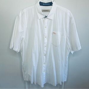 NWOT Tommy Bahama White Seersucker Short Sleeve Shirt